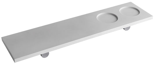 Rubinetterie Treemme 3M TAG# Tonda IT 2Z16 CC ZZ ZZ Mensola Per Bagno Installazione A Parete Porta Sapone Portaoggetti Lunghezza 40 cm Profondità 10 cm Supporto Materiale Ottone Finitura Cromata Con Piano In Pom C Bianco