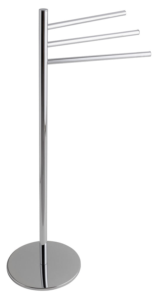 Rubinetterie Treemme 3M TAG# Tonda IT 2Z17 CC ZZ ZZ Piantana Semplice a Terra Per Bagno Portasalviette Portasciugamani Aste Girevoli Installazione a Pavimento Lunghezza 340 mm Altezza 890 mm Materiale Ottone Finitura Cromata