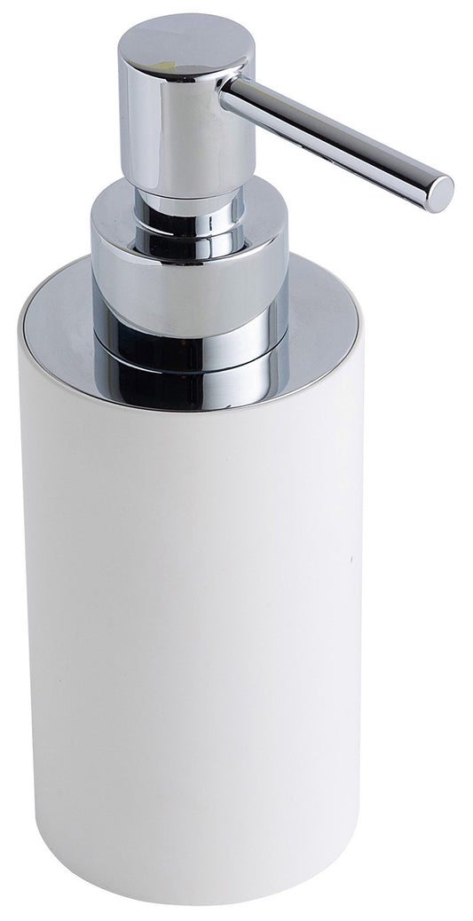 Rubinetterie Treemme 3M TAG# Filo RWIT 1Z40 CC 01 Dosatore Dispenser Sapone Liquido Da Appoggio Pompetta Ottone Cromato Bicchiere Pom C Bianco Opaco