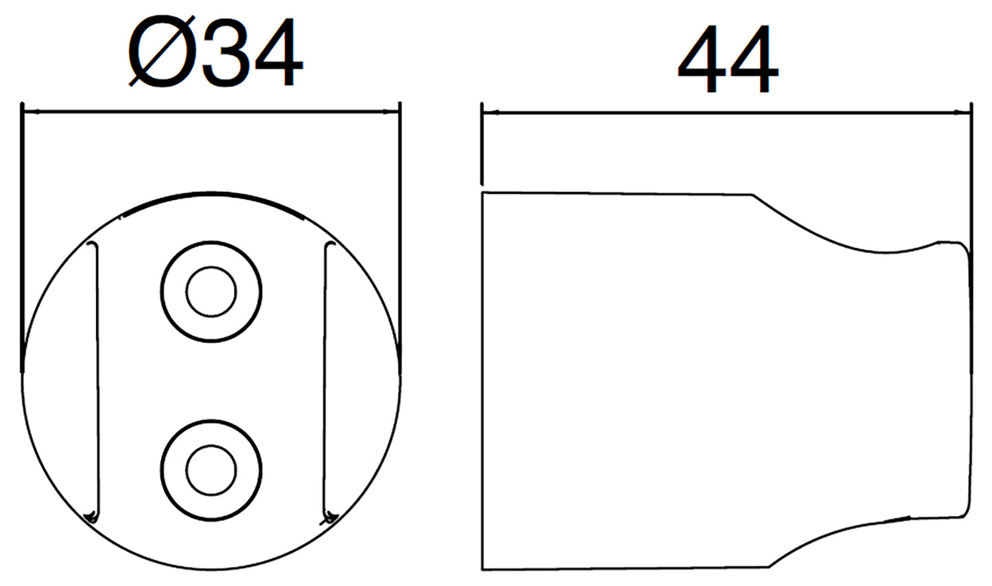 Rubinetterie Treemme 3M Contract Termo S + Showers IT RTGA 128 CC Gancio Fisso a Muro Attacco Per Doccetta a Mano Tondo Materiale ABS Finitura Cromata