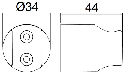 Rubinetterie Treemme 3M Contract Termo S + Showers IT RTGA 128 CC Gancio Fisso a Muro Attacco Per Doccetta a Mano Tondo Materiale ABS Finitura Cromata