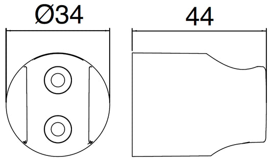 Rubinetterie Treemme 3M Contract Termo S + Showers IT RTGA 128 CC Gancio Fisso a Muro Attacco Per Doccetta a Mano Tondo Materiale ABS Finitura Cromata