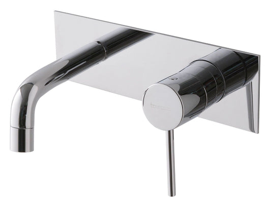 Rubinetterie Treemme 3M UP+ RWIT 6BA5 CC BC + RWIT 51A5 ZZ 01 Miscelatore Monocomando Lavabo Incasso 97 Installazione Parete 1 Leva a Destra 2 Fori Meccanico Moderno Con Piastra Orizzontale Lunghezza 106 mm Ottone Cromata Parte Interna Esterna Incluse