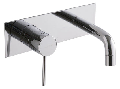 Rubinetterie Treemme 3M UP+ RWIT 6BA7 CC BC + RWIT 51A5 ZZ 01 Miscelatore Monocomando Lavabo Incasso 97 Installazione Parete 1 Leva a Sinistra 2 Fori Meccanico Moderno Con Piastra Orizzontale Lunghezza 106 mm Ottone Cromata Parte Interna Esterna Incluse