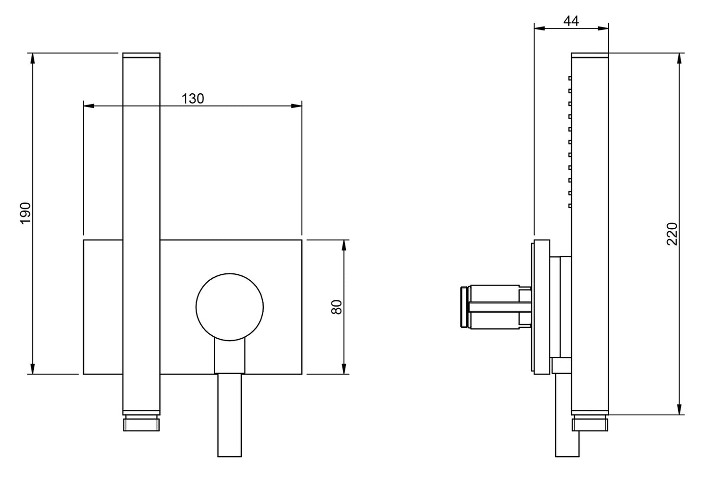 Rubinetterie Treemme 3M W-70s RWIT 2BF6 CC 45 + RWIT 2BF6 ZZ 40 Kit Gancio Presa Acqua Flessibile in PVC Doccetta in Metallo Quadra con Attacco a Calamita Supporto a Muro Quadro Materiale Ottone Finitura Cromata Parte Interna ed Esterna Incluse