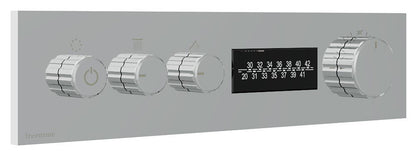 Rubinetterie Treemme 3M W-70S RWIT 7B86 CC LD + RWIT 7B94 ZZ 30 Miscelatore Doccia Termostatico Incasso 2 Uscite Per LED Parete 4 Fori Manopole Display Elettronico Digitale Parte Interna Esterna Incluse Stile Moderno Con Piastra Ottone Cromata