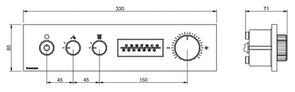 Rubinetterie Treemme 3M W-70S RWIT 7B86 CC LD + RWIT 7B94 ZZ 30 Miscelatore Doccia Termostatico Incasso 2 Uscite Per LED Parete 4 Fori Manopole Display Elettronico Digitale Parte Interna Esterna Incluse Stile Moderno Con Piastra Ottone Cromata