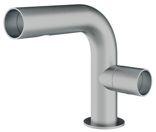 Rubinetterie Treemme 3M WaterTube IT 4A11 IS WT ZZ Miscelatore Monocomando Lavabo 136 Appoggio 1 Manopola Monoforo Miscelazione Meccanica Forma Tubo Tondo Stile Moderno Altezza 174 mm Lunghezza 200 mm Materiale Acciaio Finitura Inox Spazzolato Opaco