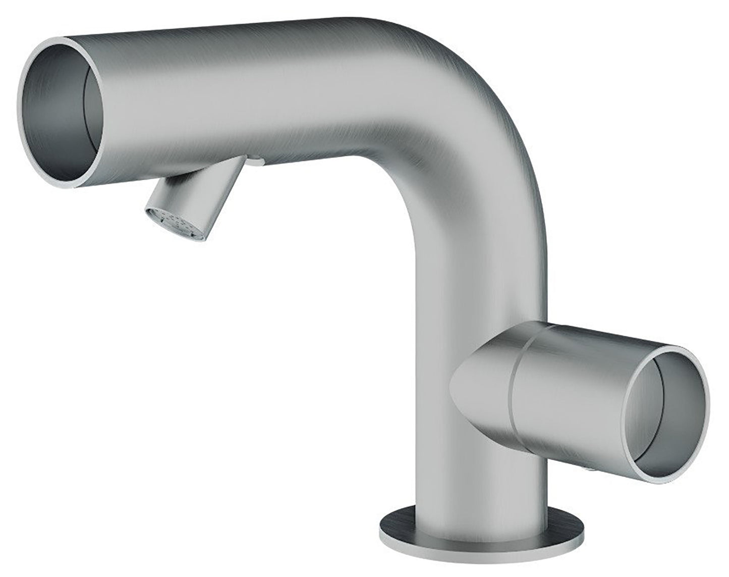 Rubinetterie Treemme 3M WaterTube IT 4A22 IS WT ZZ Miscelatore Monocomando Bidet Monoforo Appoggio 1 Manopola Stile Moderno Forma Tubo Tondo Miscelazione Meccanica Altezza 152 mm Lunghezza 180 mm Materiale Acciaio Finitura Inox Spazzolato Opaco