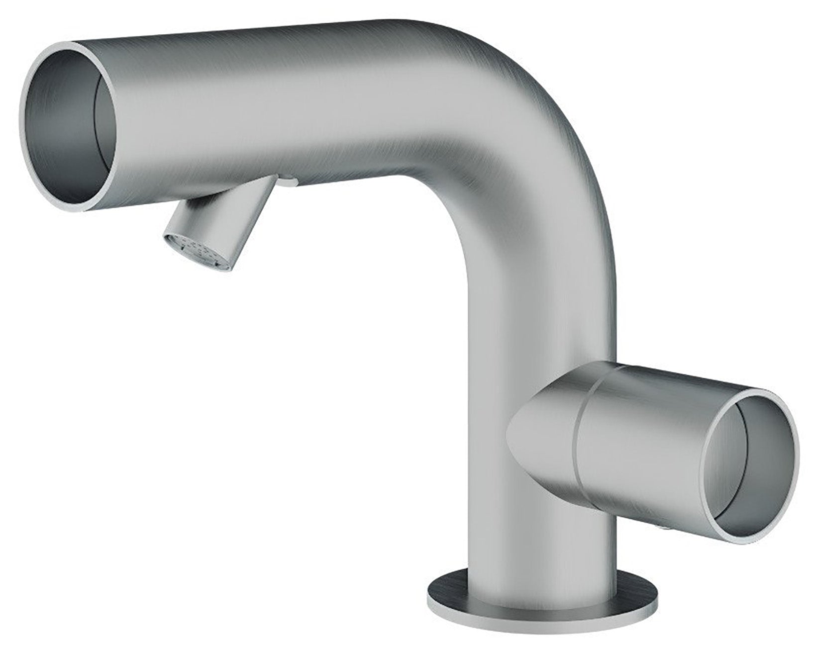 Rubinetterie Treemme 3M WaterTube IT 4A22 IS WT ZZ Miscelatore Monocomando Bidet Monoforo Appoggio 1 Manopola Stile Moderno Forma Tubo Tondo Miscelazione Meccanica Altezza 152 mm Lunghezza 180 mm Materiale Acciaio Finitura Inox Spazzolato Opaco