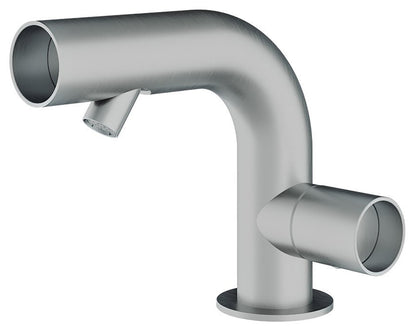 Rubinetterie Treemme 3M WaterTube IT 4A22 IS WT ZZ Miscelatore Monocomando Bidet Monoforo Appoggio 1 Manopola Stile Moderno Forma Tubo Tondo Miscelazione Meccanica Altezza 152 mm Lunghezza 180 mm Materiale Acciaio Finitura Inox Spazzolato Opaco