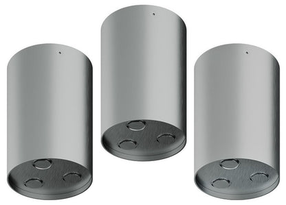 Rubinetterie Treemme 3M WaterTube IT RTBR 420 IS Soffione Doccia A Soffitto Forma Rotonda Cilindrica 3 Funzioni Uscita Acqua Pioggia Nebulizzatore Getto Diametro Ø 142 mm Altezza 130 mm Stile Moderno Acciaio Finitura Inox Spazzolato Opaco