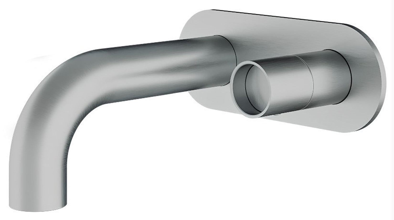 Rubinetterie Treemme 3M WaterTube RWIT 4AA5 IS 02 + RWIT 51A5 ZZ 01 Miscelatore Monocomando Lavabo Incasso 170 Muro 1 Manopola 2 Fori Meccanico Moderno Lunghezza 189 mm Piastra Staffa Cartongesso Acciaio Inox Spazzolato Opaco Parte Interna Esterna Incluse