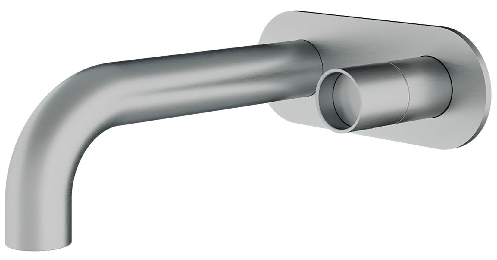 Rubinetterie Treemme 3M WaterTube RWIT 4AA6 IS 02 + RWIT 51A5 ZZ 01 Miscelatore Monocomando Lavabo Incasso 220 Muro 1 Manopola 2 Fori Meccanico Moderno Lunghezza 240 mm Piastra Staffa Cartongesso Acciaio Inox Spazzolato Opaco Parte Interna Esterna Incluse