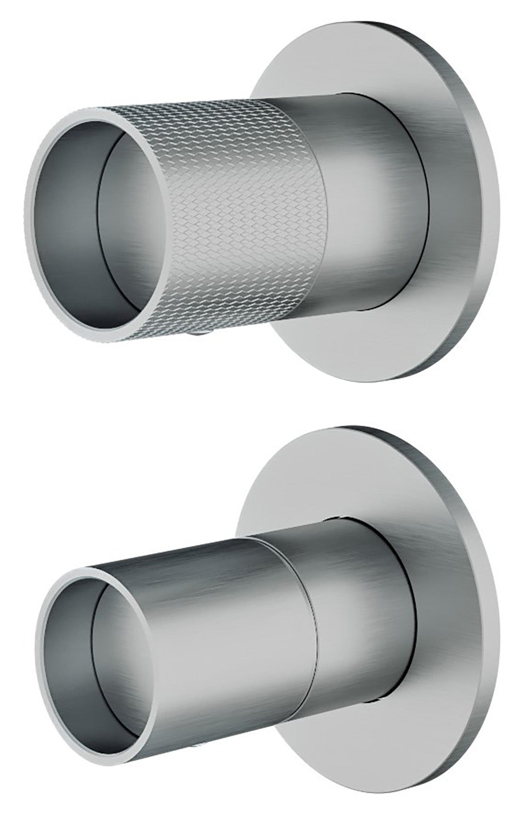 Rubinetterie Treemme 3M WaterTube RWIT 4AC3 IS 01 + RWIT 22A2 ZZ 01 Miscelatore Monocomando Doccia Incasso Parete Meccanico Deviatore 3 Vie 2 Fori 1 Manopola Verticale Staffa Cartongesso Acciaio Inox Spazzolato Opaco Parte Interna Esterna Incluse