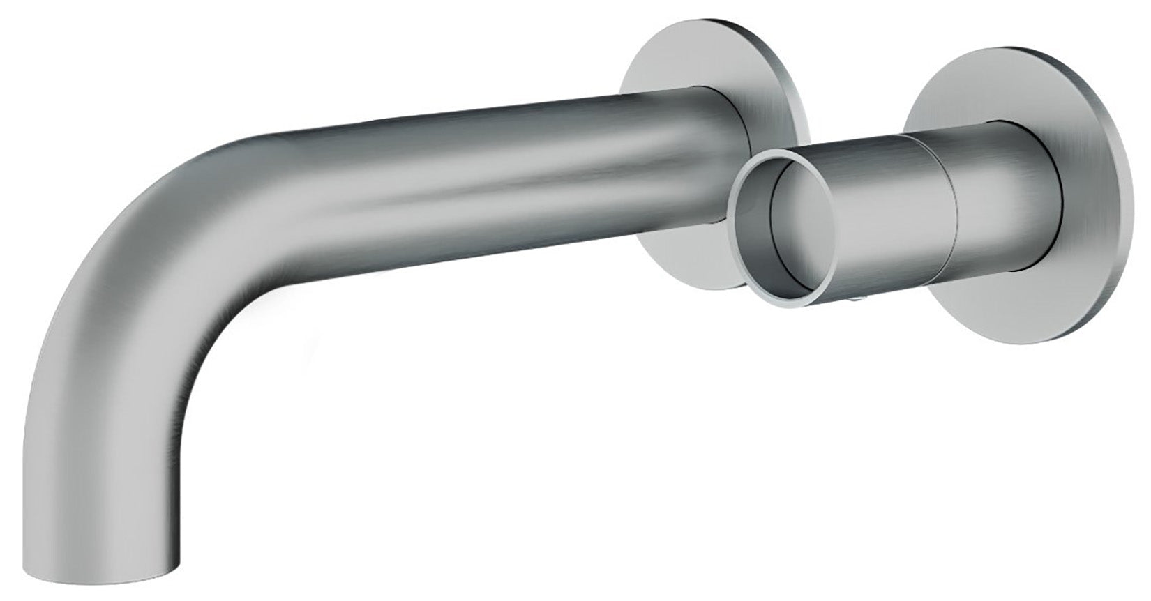 Rubinetterie Treemme 3M WaterTube RWIT 4AC6 IS 02 + RWIT 51A5 ZZ 01 Miscelatore Monocomando Lavabo Incasso 220 Muro 1 Manopola 2 Fori Meccanico Moderno Lunghezza 240 mm Staffa Cartongesso Acciaio Inox Spazzolato Opaco Parte Interna Esterna Incluse