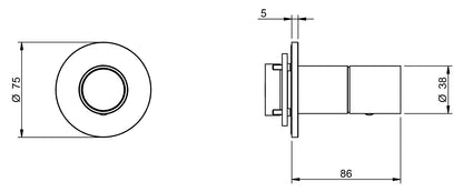 Rubinetterie Treemme 3M WaterTube RWIT 4AC8 IS 01 + RWIT 51A8 ZZ 03 Miscelatore Monocomando Remoto Lavabo Doccia Incasso Muro Meccanico 1 Via Monoforo Una Manopola Forma Tubo Staffa Cartongesso Acciaio Inox Spazzolato Opaco Parte Interna Esterna Incluse