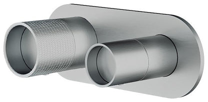 Rubinetterie Treemme 3M WaterTube RWIT 4AE2 IS 01 + RWIT 22A2 ZZ 01 Miscelatore Monocomando Doccia Incasso Muro Meccanico Deviatore 2 Vie 2 Fori 1 Manopola Piastra Orizzontale Staffa Cartongesso Acciaio Inox Spazzolato Opaco Parte Interna Esterna Incluse