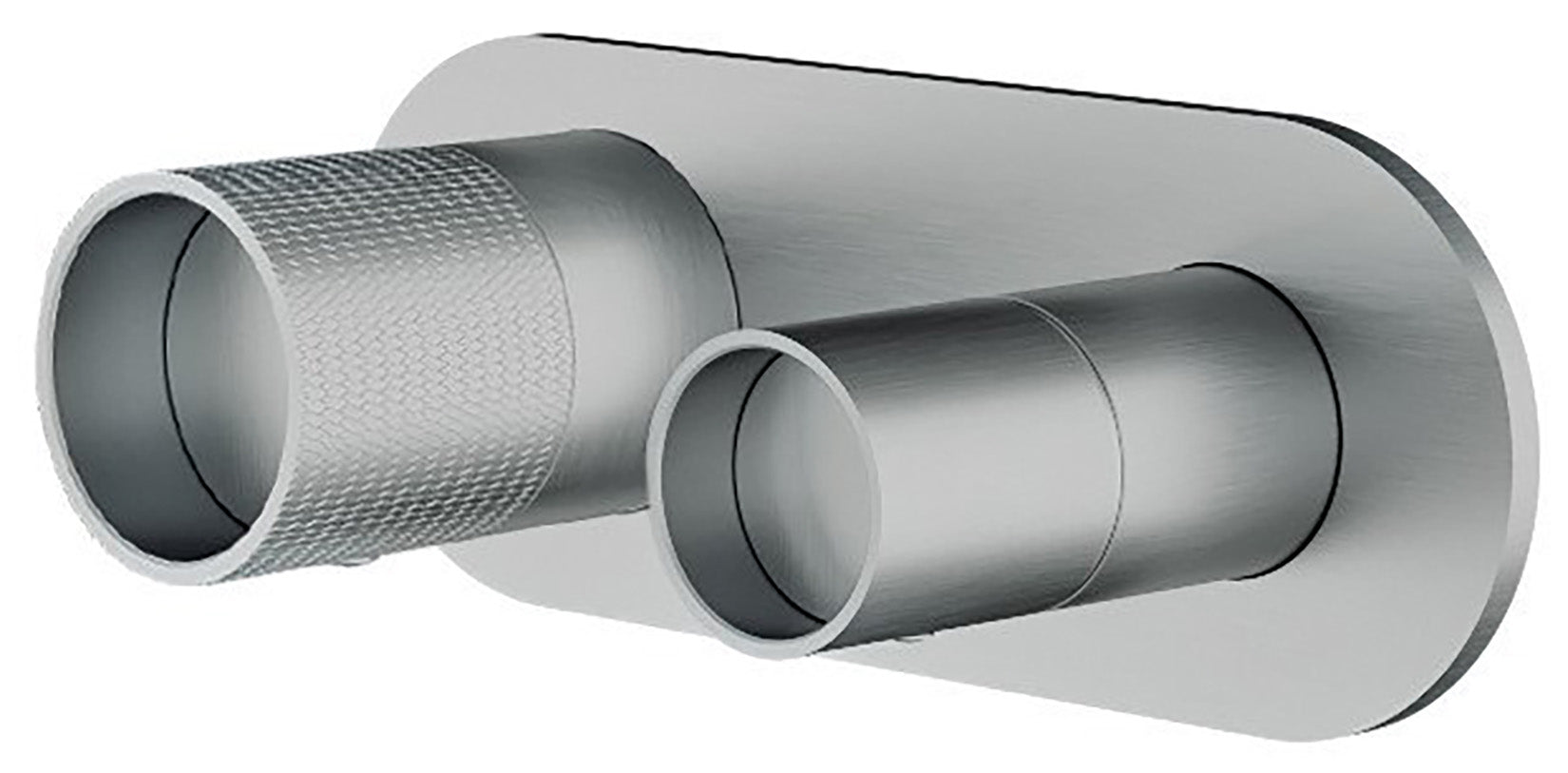 Rubinetterie Treemme 3M WaterTube RWIT 4AE3 IS 01 + RWIT 22A2 ZZ 01 Miscelatore Monocomando Doccia Incasso Muro Meccanico Deviatore 3 Vie 2 Fori 1 Manopola Piastra Orizzontale Staffa Cartongesso Acciaio Inox Spazzolato Opaco Parte Interna Esterna Incluse