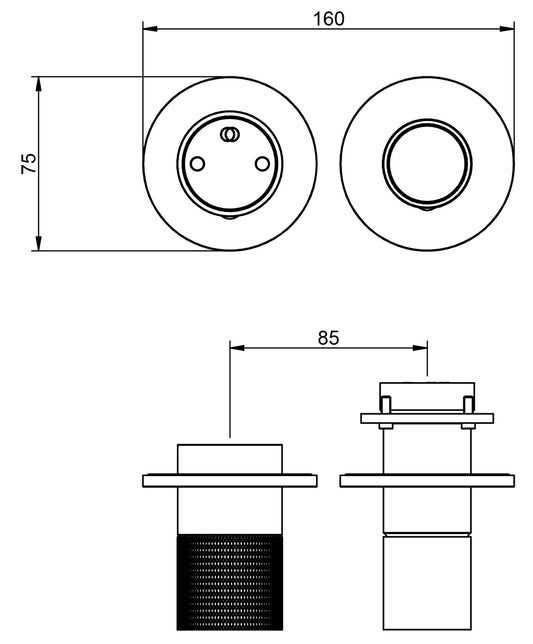 Rubinetterie Treemme 3M WaterTube RWIT 4AF2 IS 01 + RWIT 22A2 ZZ 01 Miscelatore Monocomando Doccia Incasso Parete Meccanico Deviatore 2 Vie 2 Fori 1 Manopola Orizzontale Staffa Cartongesso Acciaio Inox Spazzolato Opaco Parte Interna Esterna Incluse