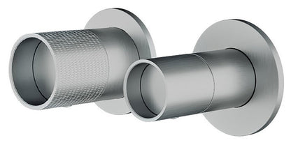 Rubinetterie Treemme 3M WaterTube RWIT 4AF3 IS 01 + RWIT 22A2 ZZ 01 Miscelatore Monocomando Doccia Incasso Parete Meccanico Deviatore 3 Vie 2 Fori 1 Manopola Orizzontale Staffa Cartongesso Acciaio Inox Spazzolato Opaco Parte Interna Esterna Incluse