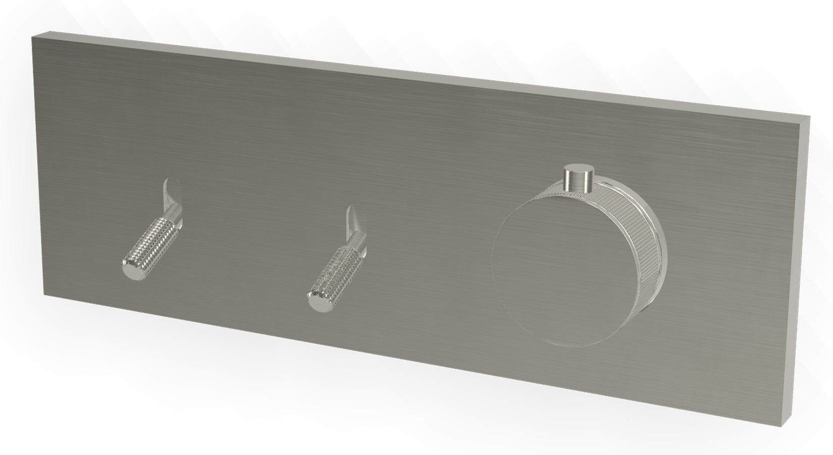 Rubinetterie Treemme 3M Watt RWIT 2B86 IS 01 + RWIT 2B86 ZZ 30 Miscelatore Doccia Termostatico Monocomando Incasso 2 Uscite Parete 3 Fori Stile Moderno Con Piastra Materiale Acciaio Finitura Inox Spazzolato Opaco Parte Interna Esterna Incluse