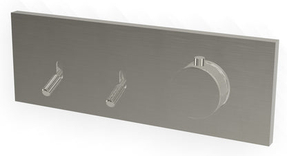 Rubinetterie Treemme 3M Watt RWIT 2B86 IS 01 + RWIT 2B86 ZZ 30 Miscelatore Doccia Termostatico Monocomando Incasso 2 Uscite Parete 3 Fori Stile Moderno Con Piastra Materiale Acciaio Finitura Inox Spazzolato Opaco Parte Interna Esterna Incluse