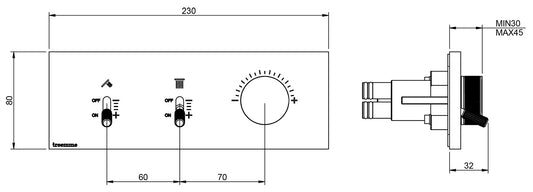 Rubinetterie Treemme 3M Watt RWIT 2B89 IS 01 + RWIT 2B89 ZZ 30 Miscelatore Doccia Meccanico Monocomando Incasso 2 Uscite Parete 3 Fori Stile Moderno Con Piastra Materiale Acciaio Finitura Inox Spazzolato Opaco Parte Interna Esterna Incluse