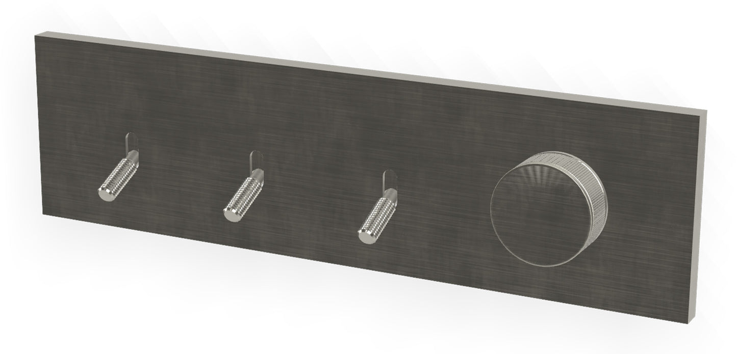 Rubinetterie Treemme 3M Watt RWIT 2B90 IS 01 + RWIT 2B90 ZZ 30 Miscelatore Doccia Meccanico Monocomando Incasso Parete 1 Manopola 3 Uscite 4 Fori Stile Moderno Con Piastra Materiale Acciaio Finitura Inox Spazzolato Opaco Parte Interna Esterna Incluse