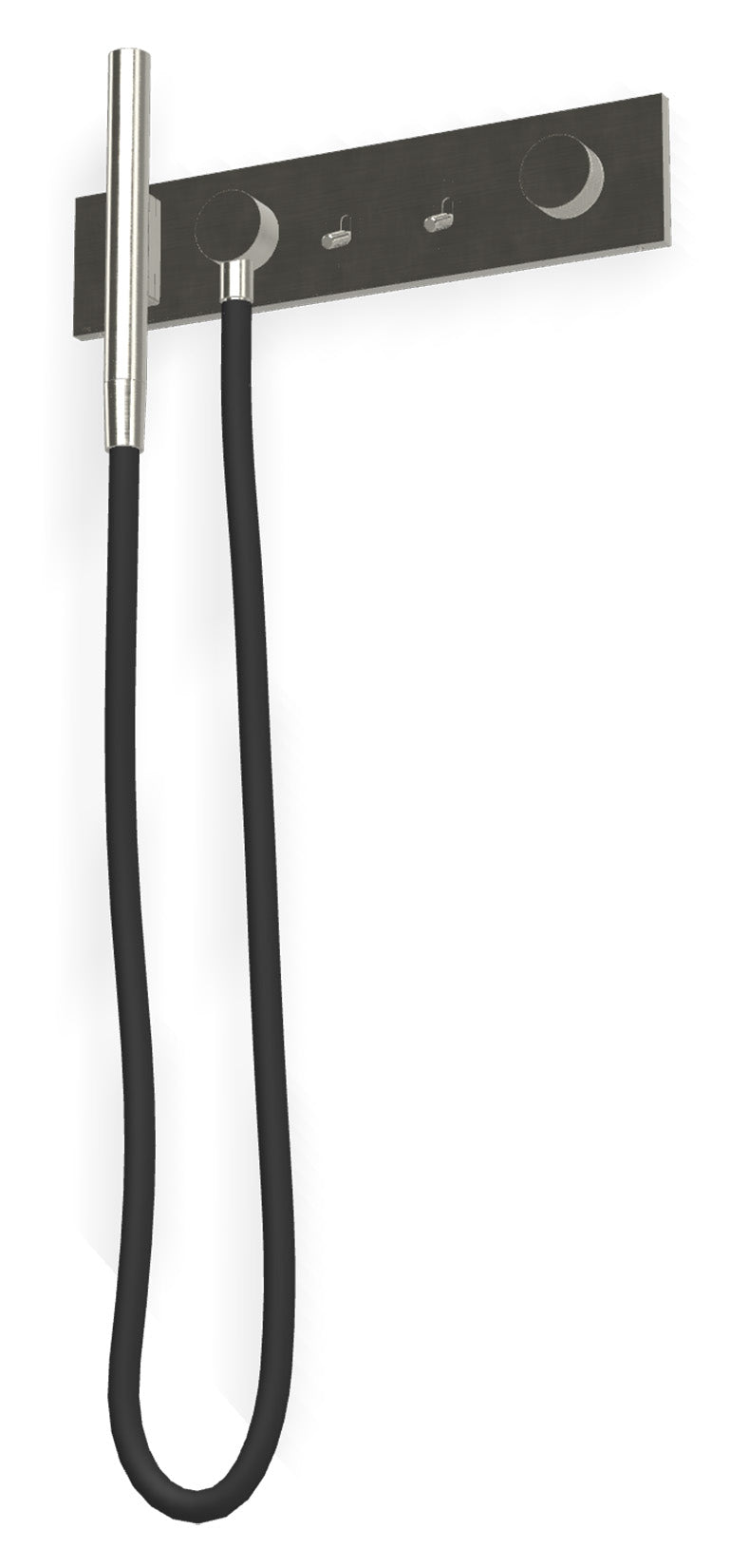 Rubinetterie Treemme 3M Watt RWIT 2B91 IS 01 + RWIT 2B91 ZZ 30 Miscelatore Doccia Meccanico Monocomando Incasso Parete 2 Uscite 5 Fori Stile Moderno Con Piastra Acciaio Inox Spazzolato Opaco Doccetta Metallo Flessibile PVC Parte Interna Esterna Incluse