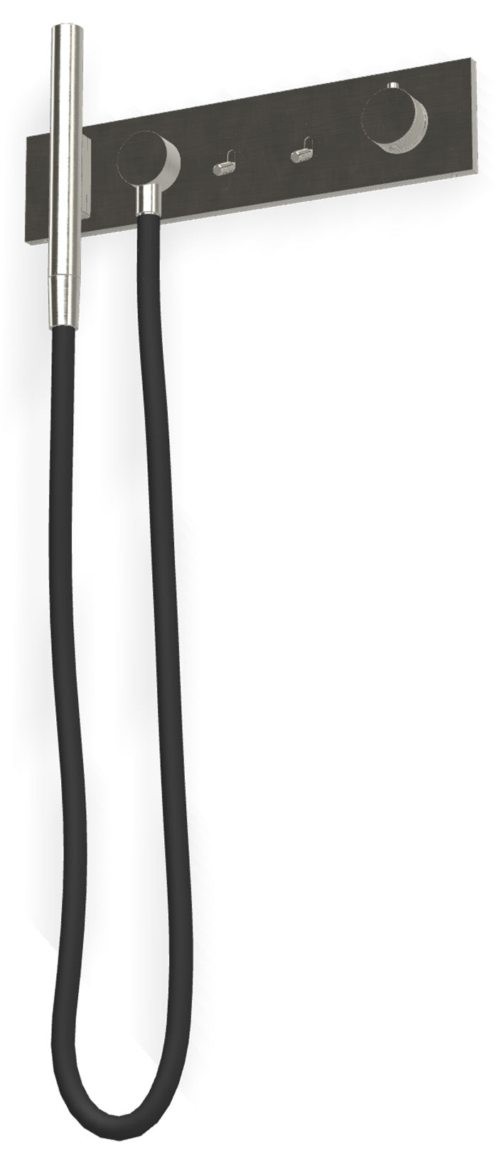 Rubinetterie Treemme 3M Watt RWIT 2B92 IS 01 + RWIT 2B92 ZZ 30 Miscelatore Doccia Termostatico Monocomando Incasso Parete 2 Uscite 5 Fori Stile Moderno Con Piastra Acciaio Inox Spazzolato Opaco Doccetta Metallo Flessibile PVC Parte Interna Esterna Incluse