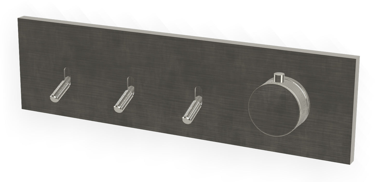 Rubinetterie Treemme 3M Watt RWIT 2B94 IS 01 + RWIT 2B94 ZZ 30 Miscelatore Doccia Termostatico Monocomando Incasso Parete 1 Manopola 3 Uscite 4 Fori Stile Moderno Con Piastra Materiale Acciaio Finitura Inox Spazzolato Opaco Parte Interna Esterna Incluse