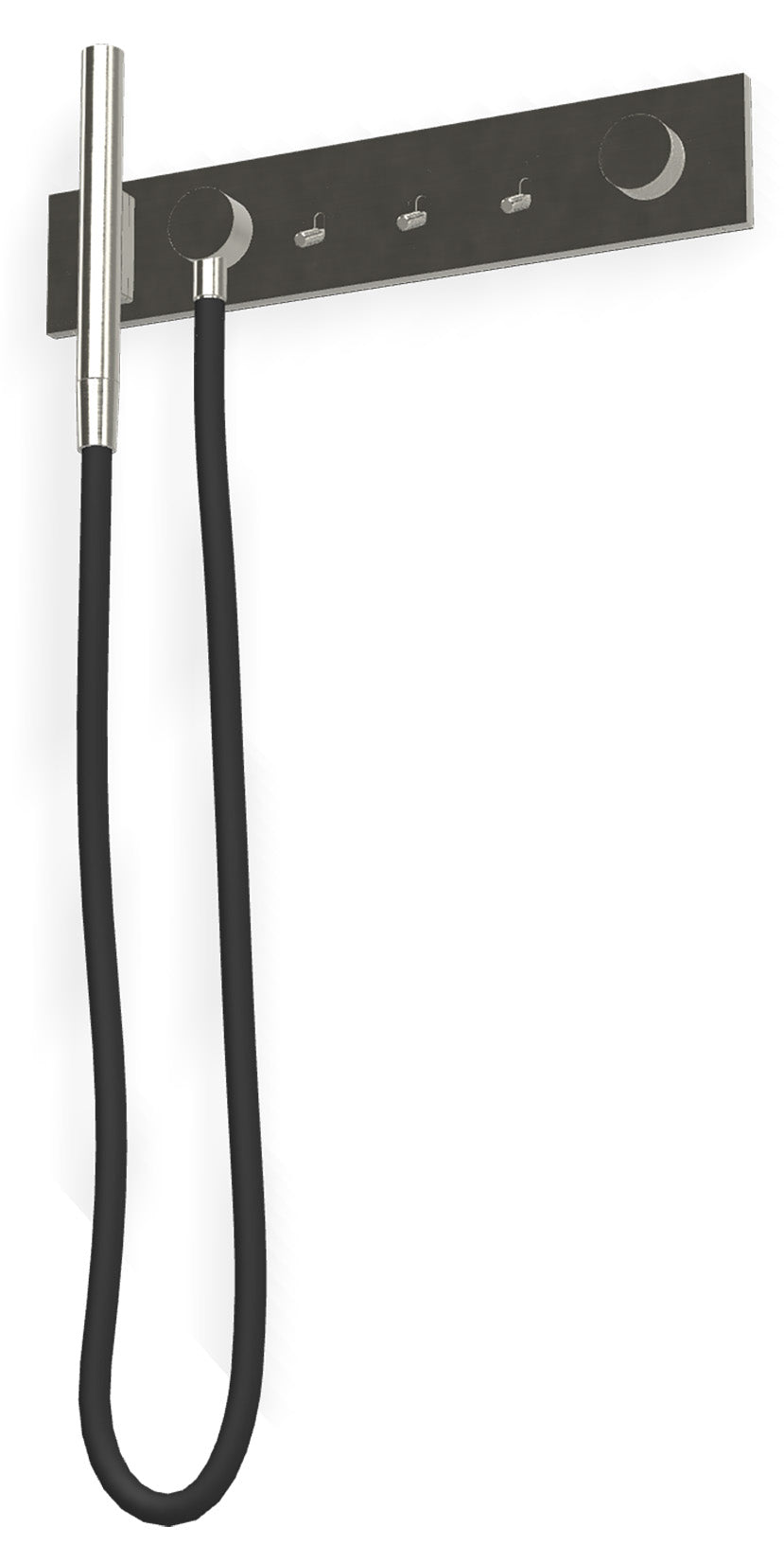 Rubinetterie Treemme 3M Watt RWIT 2B97 IS 01 + RWIT 2B97 ZZ 30 Miscelatore Doccia Meccanico Monocomando Incasso Parete 3 Uscite 6 Fori Stile Moderno Con Piastra Acciaio Inox Spazzolato Opaco Doccetta Metallo Flessibile PVC Parte Interna Esterna Incluse