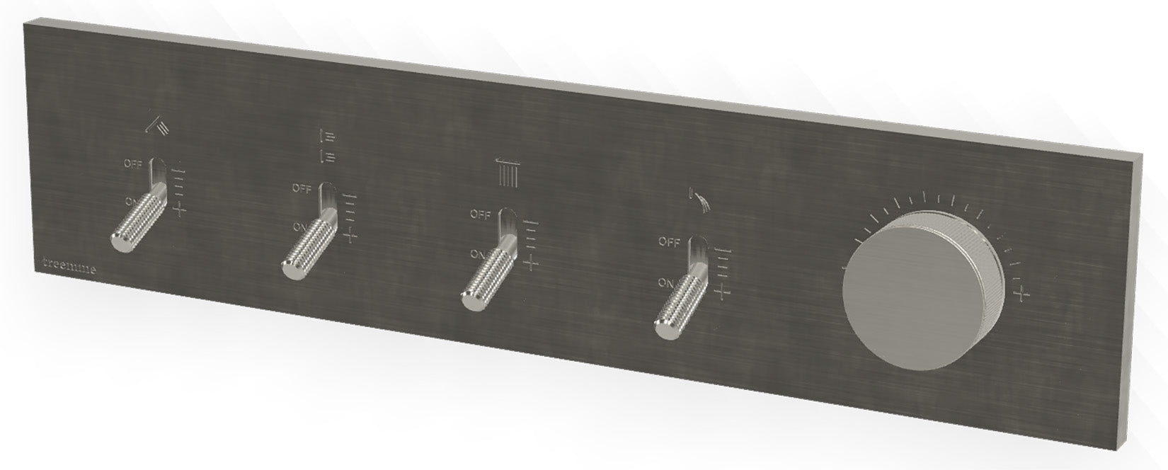 Rubinetterie Treemme 3M Watt RWIT 2BE4 IS 01 + RWIT 2BE4 ZZ 30 Miscelatore Doccia Meccanico Monocomando Incasso Parete 1 Manopola 4 Uscite 5 Fori Stile Moderno Con Piastra Materiale Acciaio Finitura Inox Spazzolato Opaco Parte Interna Esterna Incluse