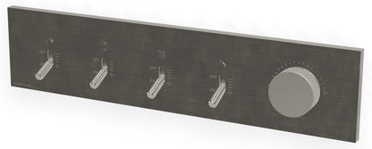 Rubinetterie Treemme 3M Watt RWIT 2BE4 IS 01 + RWIT 2BE4 ZZ 30 Miscelatore Doccia Meccanico Monocomando Incasso Parete 1 Manopola 4 Uscite 5 Fori Stile Moderno Con Piastra Materiale Acciaio Finitura Inox Spazzolato Opaco Parte Interna Esterna Incluse