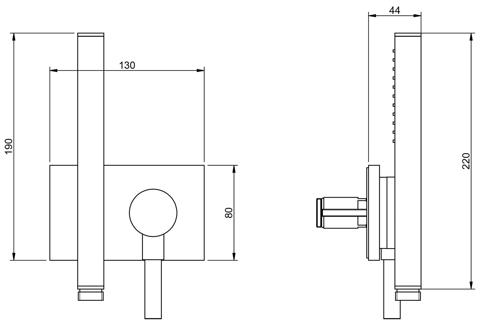 Rubinetterie Treemme 3M Watt RWIT 2BF6 CC 45 + RWIT 2BF6 ZZ 40 Kit Gancio Presa Acqua Flessibile in PVC Doccetta in Metallo Quadra con Attacco a Calamita Supporto a Muro Quadro Materiale Ottone Finitura Cromata Parte Interna ed Esterna Incluse