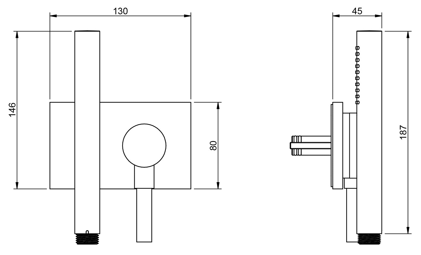 Rubinetterie Treemme 3M Watt RWIT 2BF6 IS 25 + RWIT 2BF6 ZZ 40 Kit Gancio Presa Acqua Tonda Supporto Muro Quadro Materiale Acciaio Finitura Inox Spazzolato Opaco Doccetta Metallo Con Attacco Calamita Flessibile PVC Parte Interna Esterna Incluse