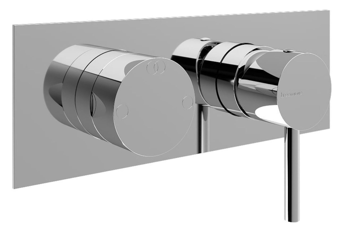 Rubinetterie Treemme 3M X-Change_mono RWIT 58E2 CC 01 + RWIT 22A2 ZZ 01 Miscelatore Monocomando Doccia Incasso Muro Deviatore 2 Uscite Meccanico Due Fori 1 Leva Con Piastra Orizzontale Staffa Per Cartongesso Ottone Cromata Parte Interna Esterna Incluse
