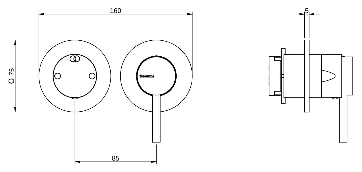 Rubinetterie Treemme 3M X-Change_mono RWIT 58F2 CC 01 + RWIT 22A2 ZZ 01 Miscelatore Monocomando Doccia Incasso Muro Deviatore 2 Uscite Meccanico Due Fori 1 Leva Posizione Orizzontale Staffa Per Cartongesso Ottone Cromata Parte Interna Esterna Incluse