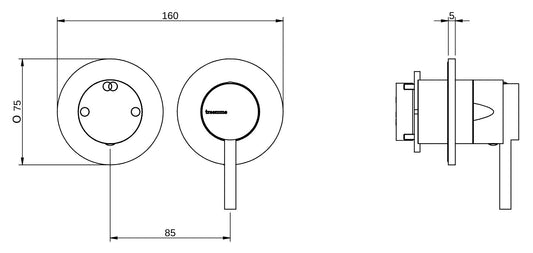 Rubinetterie Treemme 3M X-Change_mono RWIT 58F2 CC 01 + RWIT 22A2 ZZ 01 Miscelatore Monocomando Doccia Incasso Muro Deviatore 2 Uscite Meccanico Due Fori 1 Leva Posizione Orizzontale Staffa Per Cartongesso Ottone Cromata Parte Interna Esterna Incluse