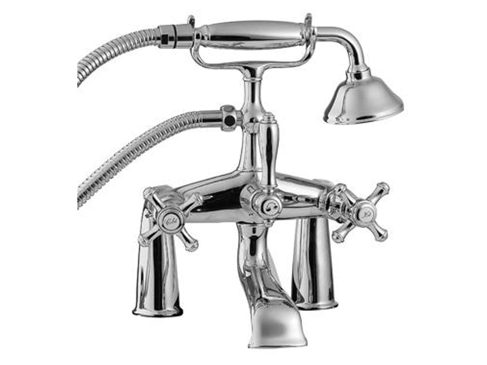 Rubinetterie Treemme 3M OLD ITALY IT 4407 CC OI ZZ Gruppo Esterno Piano Vasca Con Doccetta In Metallo Materiale Ottone Finitura Cromata