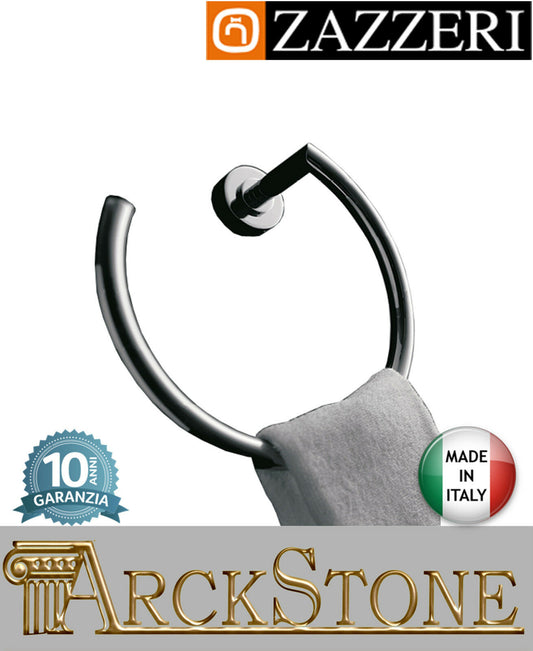 Porta Asciugamano Zazzeri Da-Da ottone cromato Ad Anello mm H270 L240 P95 parete