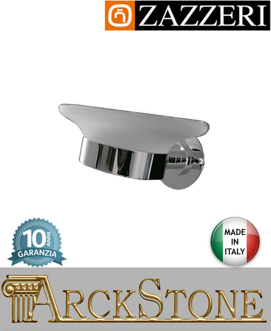 Porta saponetta Zazzeri Da-Da ottone cromato vaschetta vetro H62 L120 P115 muro