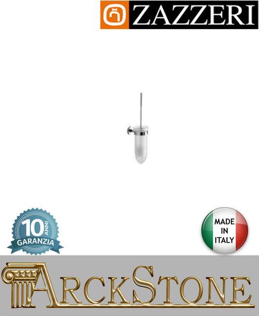 Porta scopino vetro Zazzeri Da-Da supporto ottone cromato H410 P160 parete muro