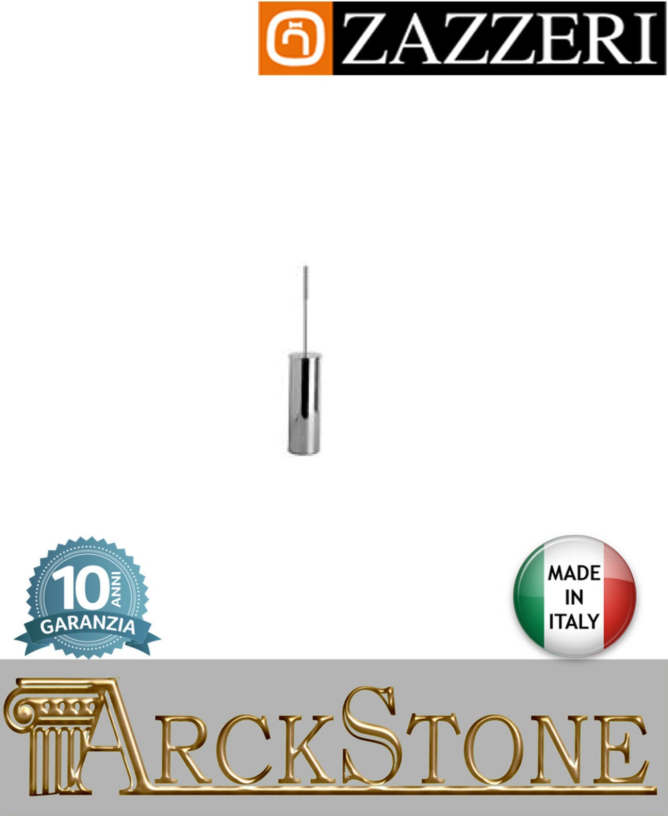 Porta scopino Zazzeri Da-Da supporto metallo cromato mm H410 Ø80 appoggio bagno