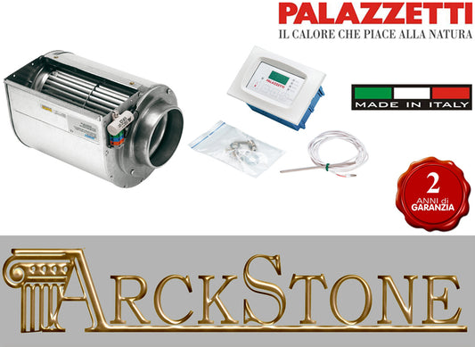 Elettroventilatore Centrifugo (80W) Elettronica Regolazione Ventilazione Automatica Manuale Display Digitale Temperatura Aria Modalità Automatica Modula Velocità Canalizzare Palazzetti Kit Ventilatore Centralina Incasso per Monoblocco 16:9 3D