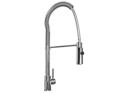 Rubinetterie Treemme KITCHEN - DESIGN Miscelatore Lavello Cucina Monoforo Stile Moderno Con Bocca Girevole E Doccetta Estraibile Con Molla Materiale Ottone Finitura Cromata