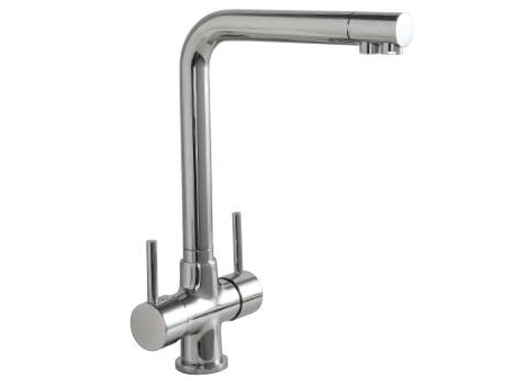 Rubinetterie Treemme KITCHEN - DESIGN Miscelatore Lavello 3 Vie Acque Separate Cucina Monoforo Stile Moderno Materiale Ottone Finitura Cromata