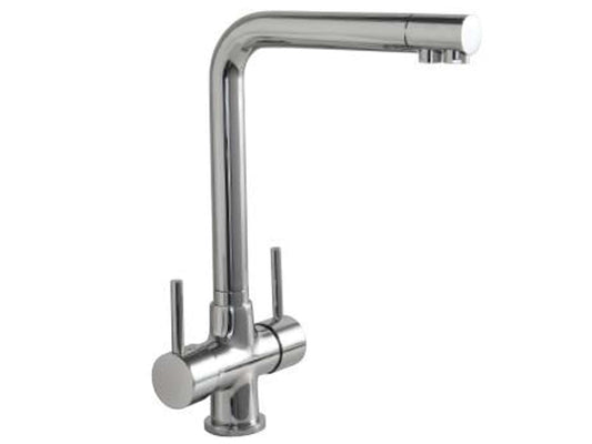 Rubinetterie Treemme KITCHEN - DESIGN Miscelatore Lavello 3 Vie Acque Separate Cucina Monoforo Stile Moderno Materiale Ottone Finitura Cromata