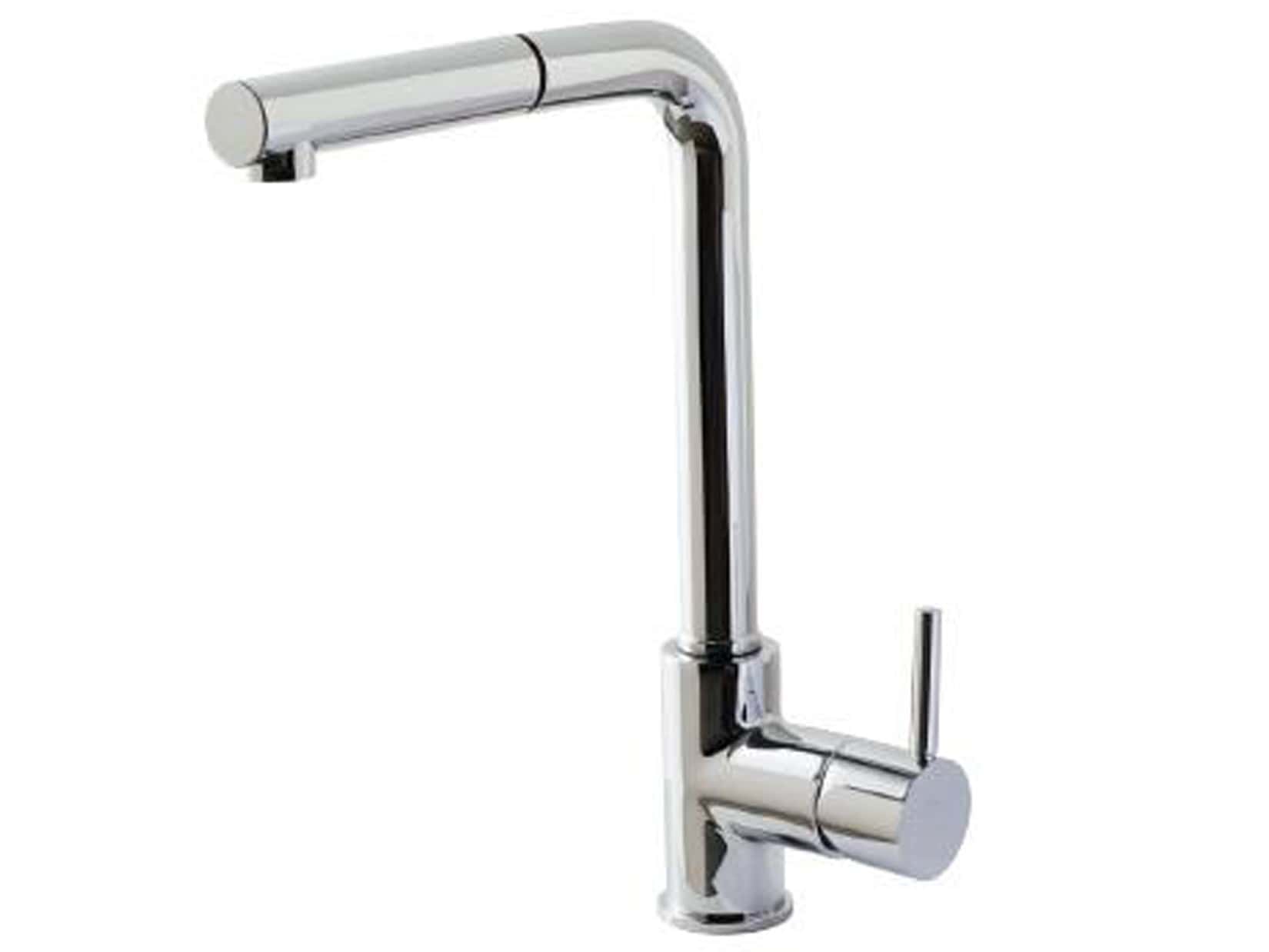 Rubinetterie Treemme KITCHEN - DESIGN Miscelatore Lavello Con Doccetta Estraibile Cucina Monoforo Stile Moderno Con Bocca Girevole Materiale Ottone Finitura Cromata